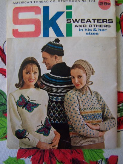 US 1 Cent S&H Vintage Mens & Womens Knitted Ski Sweaters Knitting ...