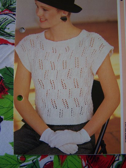 USA 1 Cent S&H Vintage Knitting Pattern Misses Summer Knitted Top S M L XL