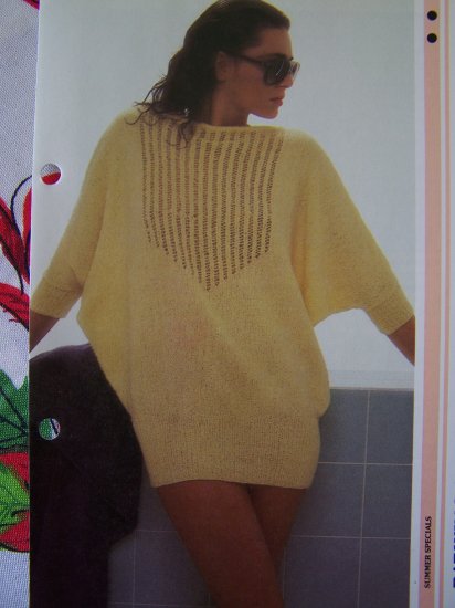 1 Cent S&H USA Vintage Knitted Bat Wing Beach Cover Up Top Knitting Pattern