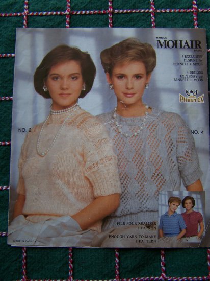 USA 1 Cent S&H Lot of 4 Vintage Mohair Lacy Open Stitch Tops Knitted Patterns