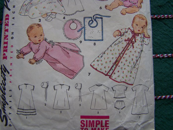 Vintage Baby Layette Sewing Patterns 4507 Dress Coat Sacque Bonnet ...