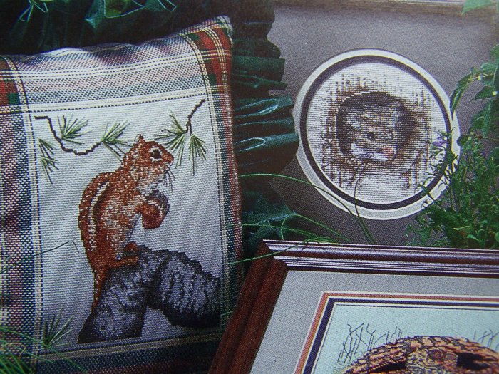 1985 Vintage Woodland Wildlife Cross Stitch Patterns Book 11 Forest Animals