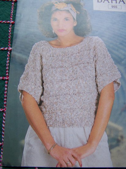 Vintage Knitting Pattern Misses S M L Pullover Summer knit Sweater with ...