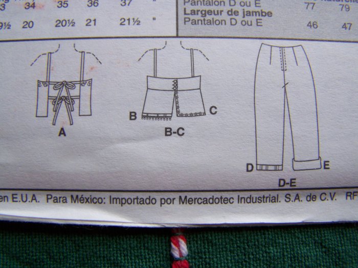 Juniors Easy Sewing Patterns 3493 Spaghetti Strap SUmmer Shirts Capri