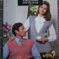 Mens or Ladys Coats & Clark Vintage Knitting Patterns Pullover Sleeveless V Neck Sweaters Leaflet