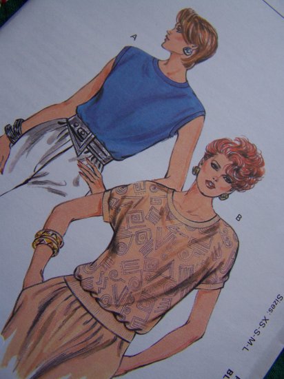 Ladies Retro Summer Tops Sewing Patterns Ribbing Bands 1624 Sz XS S M L
