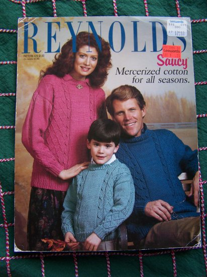 Vintage Reynolds Knitting Patterns Family Twist Stitch Cable Pullover ...