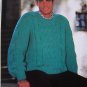 Men's Big & Tall Knitting Pattern Bulky Textured Pullover Sweater 1313 XL XXL XXXL