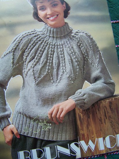 7 Vintage Knitting Patterns Brunswick Yarn Knit Sweaters for Men & Misses