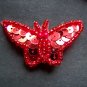 New Lot of 6 Red Sequin Bead Butterfly Pins Sew Unique Treasures And Gifts