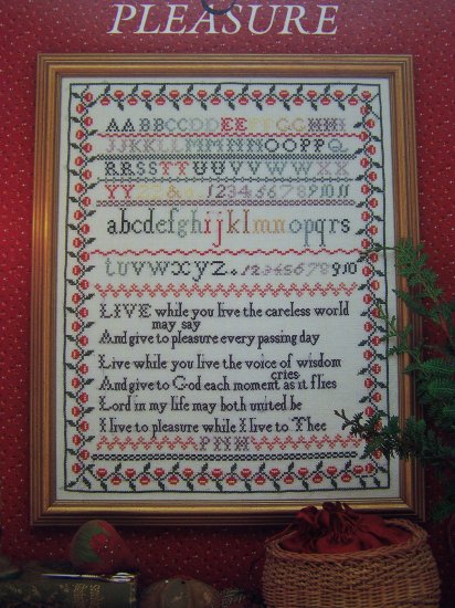 1 Cent US S&H Sampler Pattern Life & Pleasure Cross Stitch Needlework