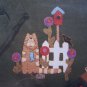 Felt Applique Pattern Penny Rug Blanket Stitch Miss Kitty's Garden Cats 2027
