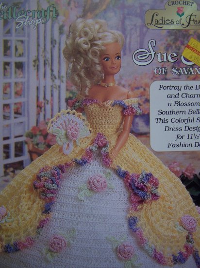 Crochet Fashion Doll Barbie Pattern #645 Design You Own EVENING GOWN #6
