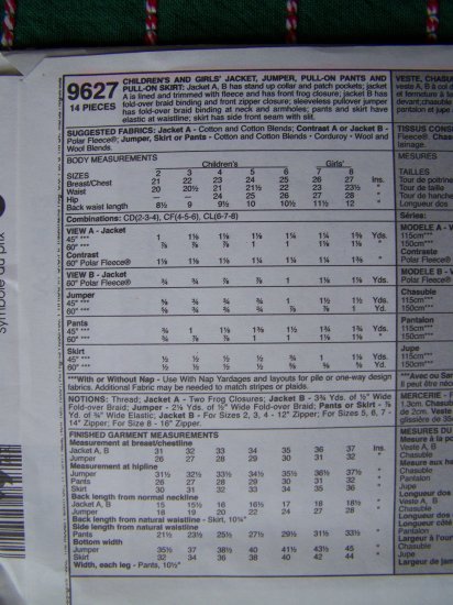 Toddler Girls 2 3 4 Winter Wardrobe Easy Sewing Pattern 9627 Jacket ...