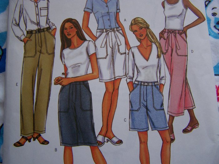 1 Cent S&H USA Misses 12 14 16 Sewing Pattern Slim Straight Leg Pants Skirt Shorts 4137