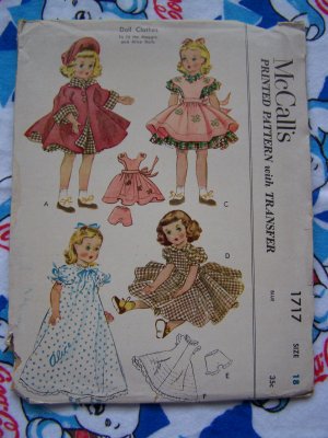 Vintage Doll Clothing Pattern for 9 1 2 Skipper No.8 items in All
