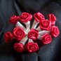 144 Red Ribbon Roses 3/8 White Wire Stems Crafts Floral Rose