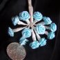 Pastel Aqua Teal New Ribbon Roses 144 White Metal Wire Stems New