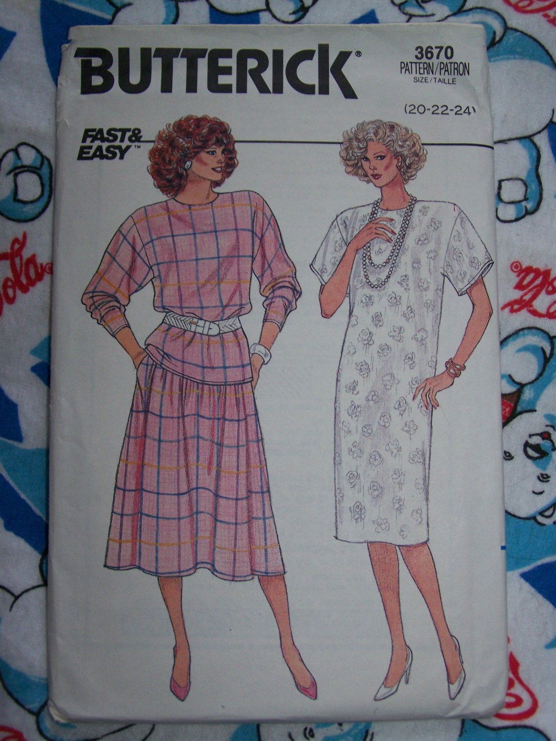 Uncut Plus Size Vintage Sewing Pattern 3670 Womens Slim Pullover Dress