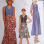 Uncut McCalls Sewing Pattern 8173 Misses 10 12 14 Summer Dress or Jumper Dresses Hi Waist Back Ties
