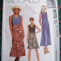Uncut McCalls Sewing Pattern 8173 Misses 10 12 14 Summer Dress or Jumper Dresses Hi Waist Back Ties