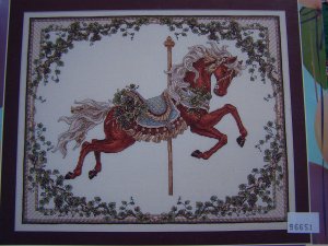 Candamar Designs, Carousel Horse Saying, Cross Stitch Kit,