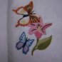 New Craftways Embroidery Craft Kit Butterflies & Flowers Guest Towels Kitchen Bath