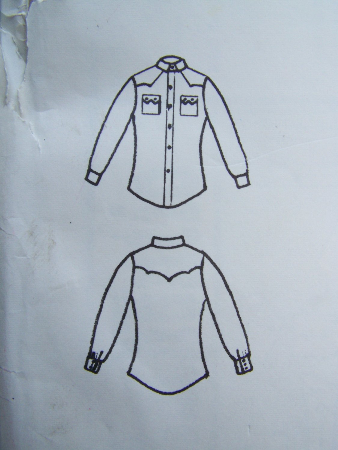 Uncut Mens Vintage Sewing Pattern 220 Western Cowboy Shirts Fancy Yoke