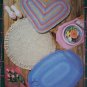 Vintage 1980s Quick Crochet Throw Rugs 5 Patterns Oval Round Heart Tartan Melon