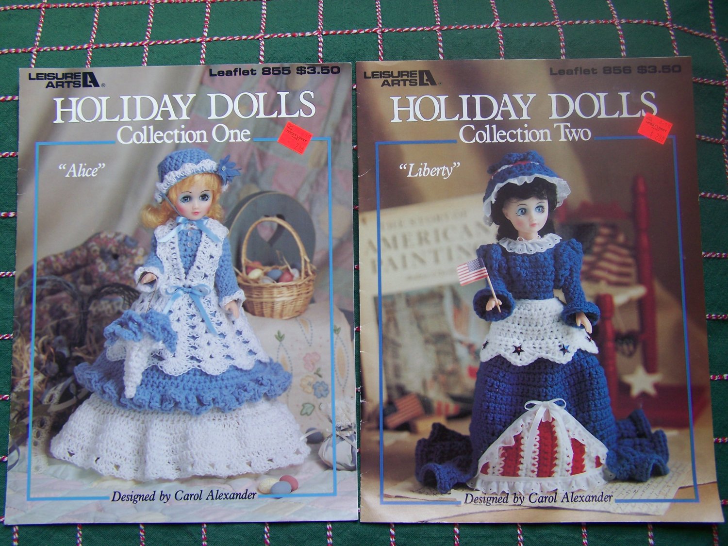 2 Vintage Crochet Pattern Books Holiday 15 In Doll Clothes 1 & 2 855 856
