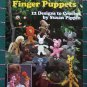 12 Crochet Finger Puppets Animal Patterns Lion Dog Elephant Frog Monkey Mouse +