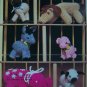 6 Vintage Stuffed Animal Crochet Patterns Donkey Pig Siamese Cat Elephant Horse Lamb