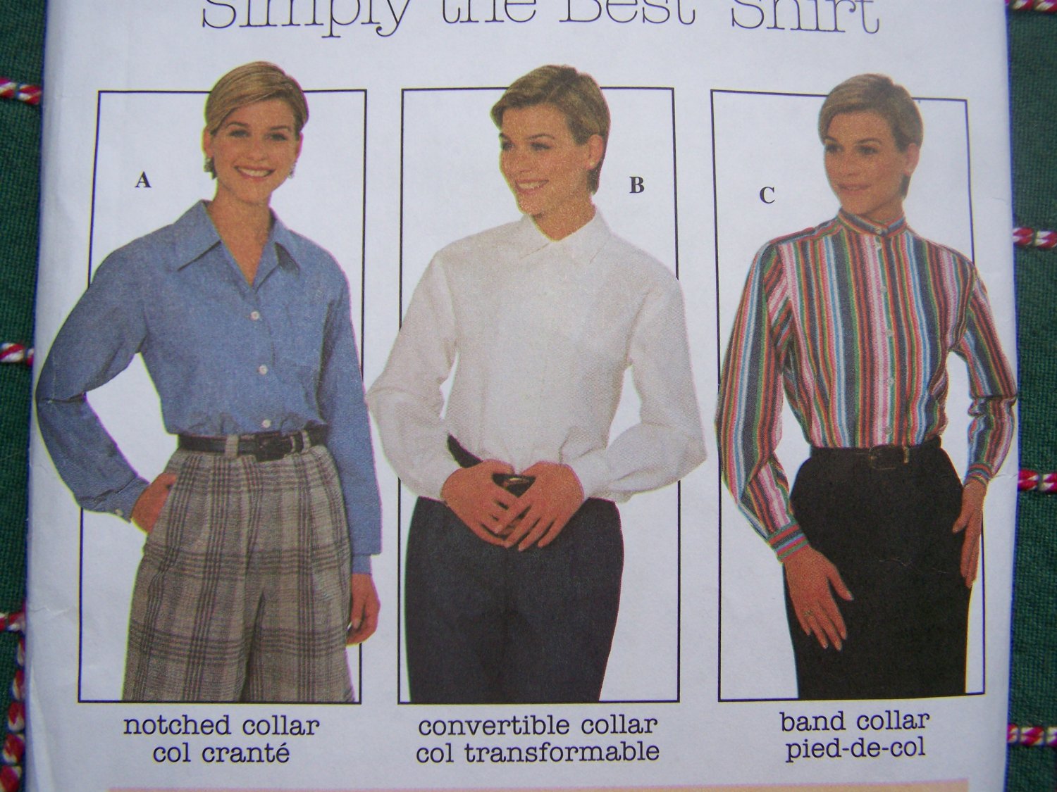 Uncut Plus Size Sewing Pattern 8061 Long Sleeve Shirts Collar Notched Band Convertible 20 22 24