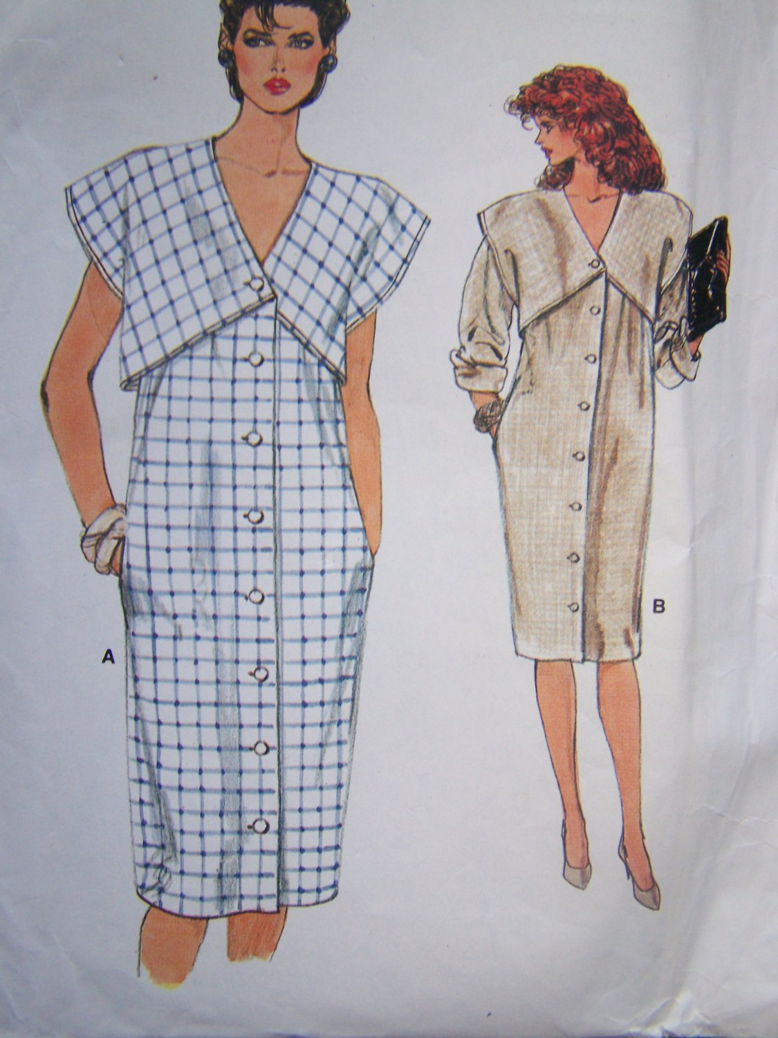 Vintage Uncut Vogue Sewing Pattern 9004 Straight Dress Attached Over Bodice Bust 40