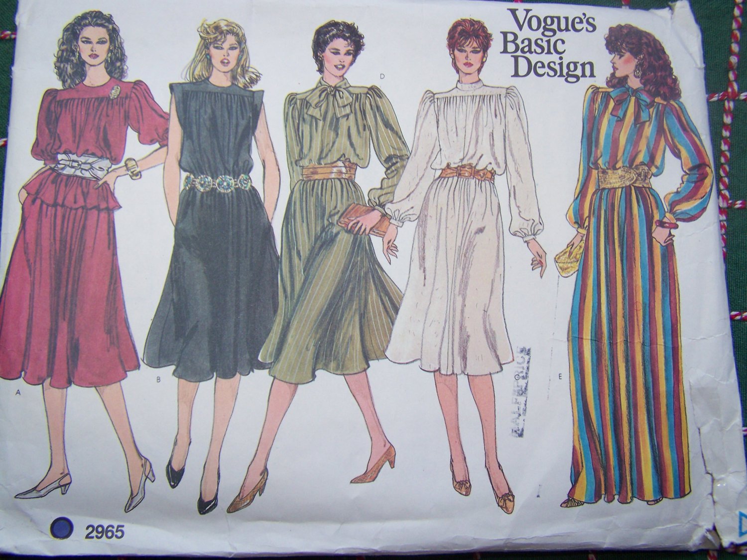 Uncut Vintage Vogue Flared Dress Skirt Tunic Gown Sewing Pattern 2965