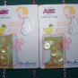 11 Vintage ABC Genuine Pearl Baby Buttons White Clear 3/8" Bluebonnet Brand
