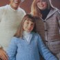 Vintage Brunswick Crochet Patterns 7734 Ladies Hoodie Cardigan Men Pullover Girls Drawstring Sweater