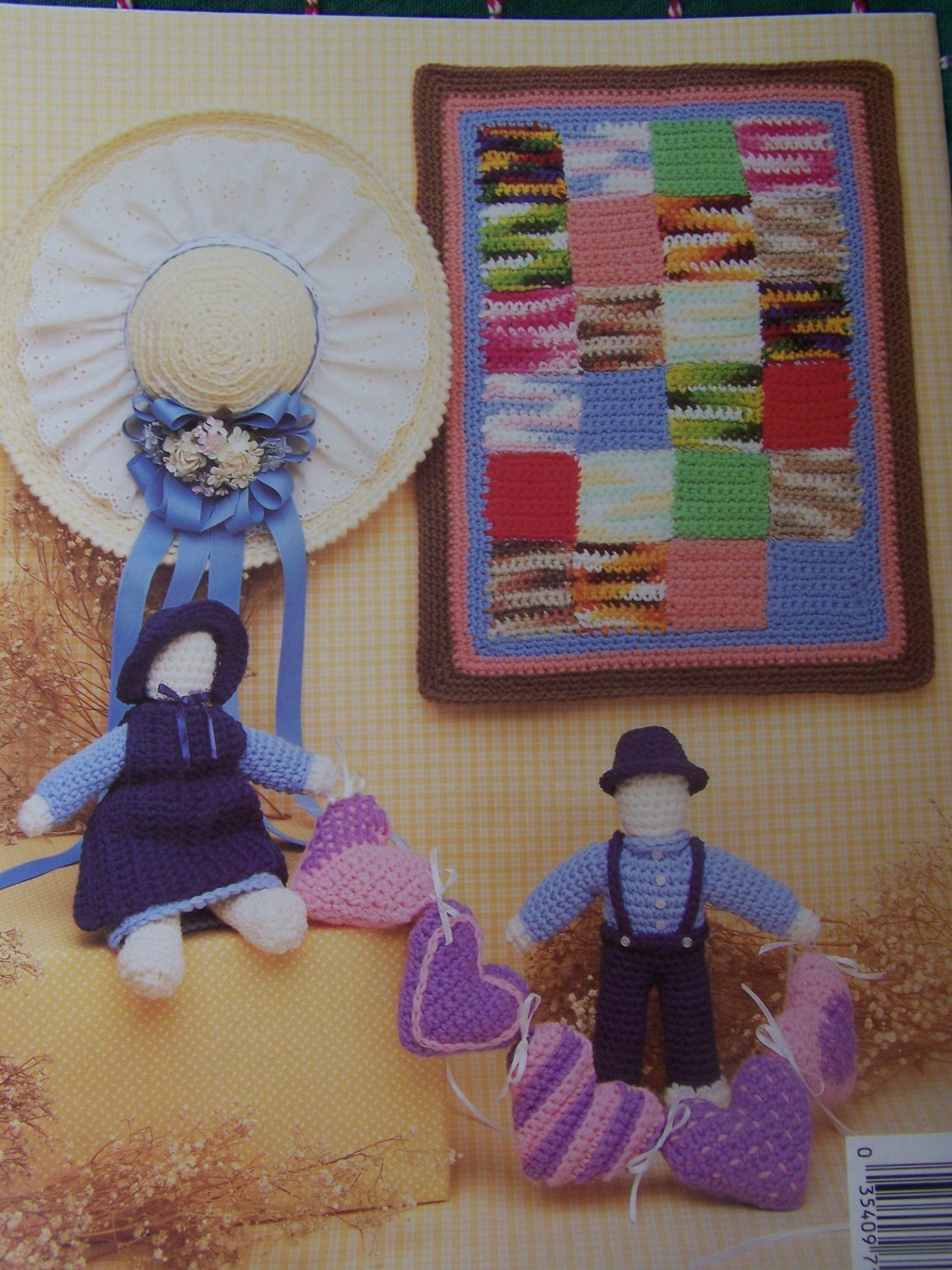 Country Crochet Patterns Primitive Goose Amish Doll Family Mini Quilt ...