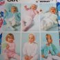 6 Vintage Bernat Infants Knitting Patterns Sweaters Sacque Bonnets Leggings 157