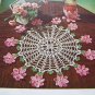 PDF File Vintage Crochet Pattern Flower Placemat Doily & Petal Coaster Glass Jacket 2-1