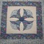 New Cotton Fabric Pillow Panel Ditzy Blue Flowers & Butterflies on Cream