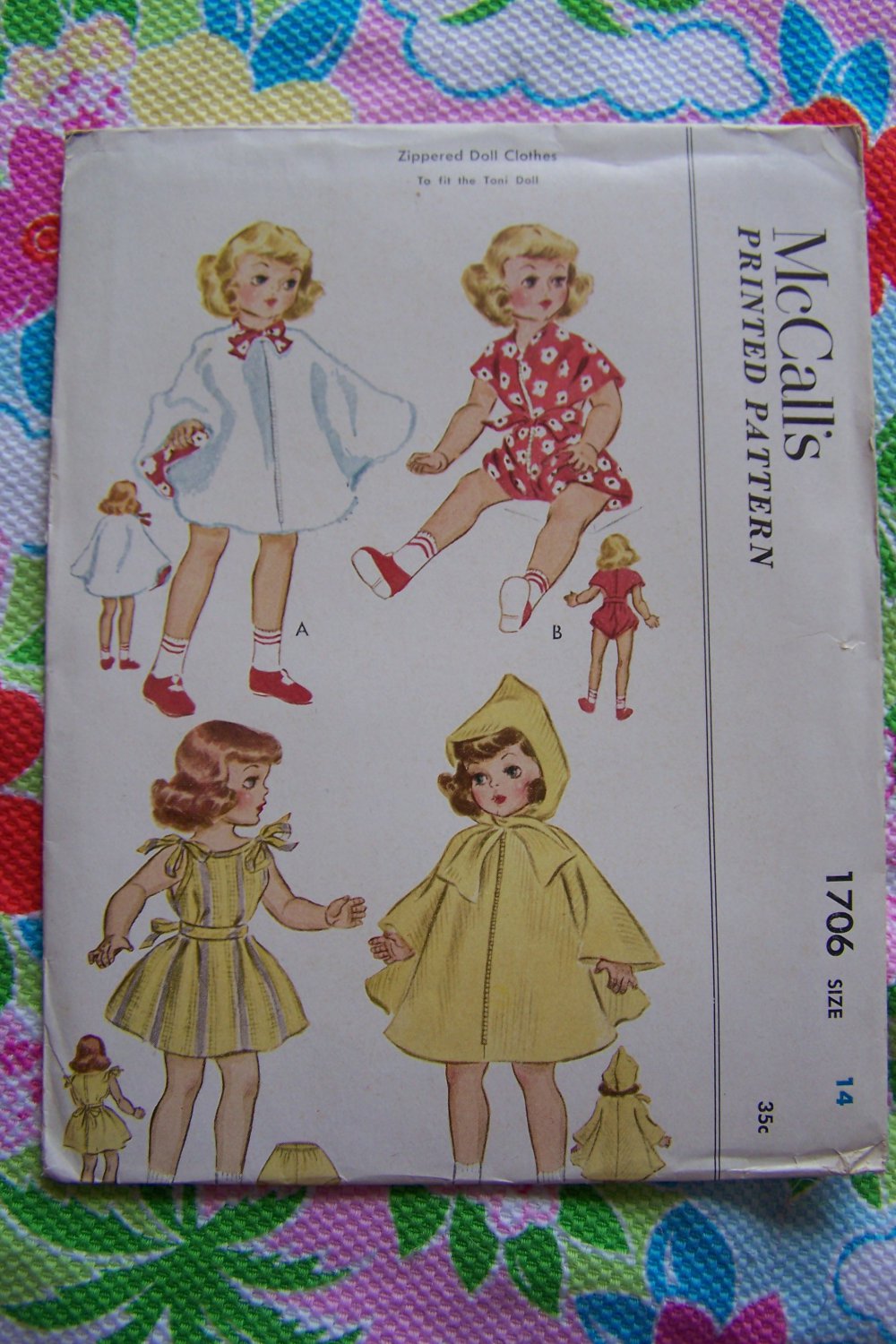 Vintage 14" Doll Clothes Sewing Patterns Uncut Original Collectible