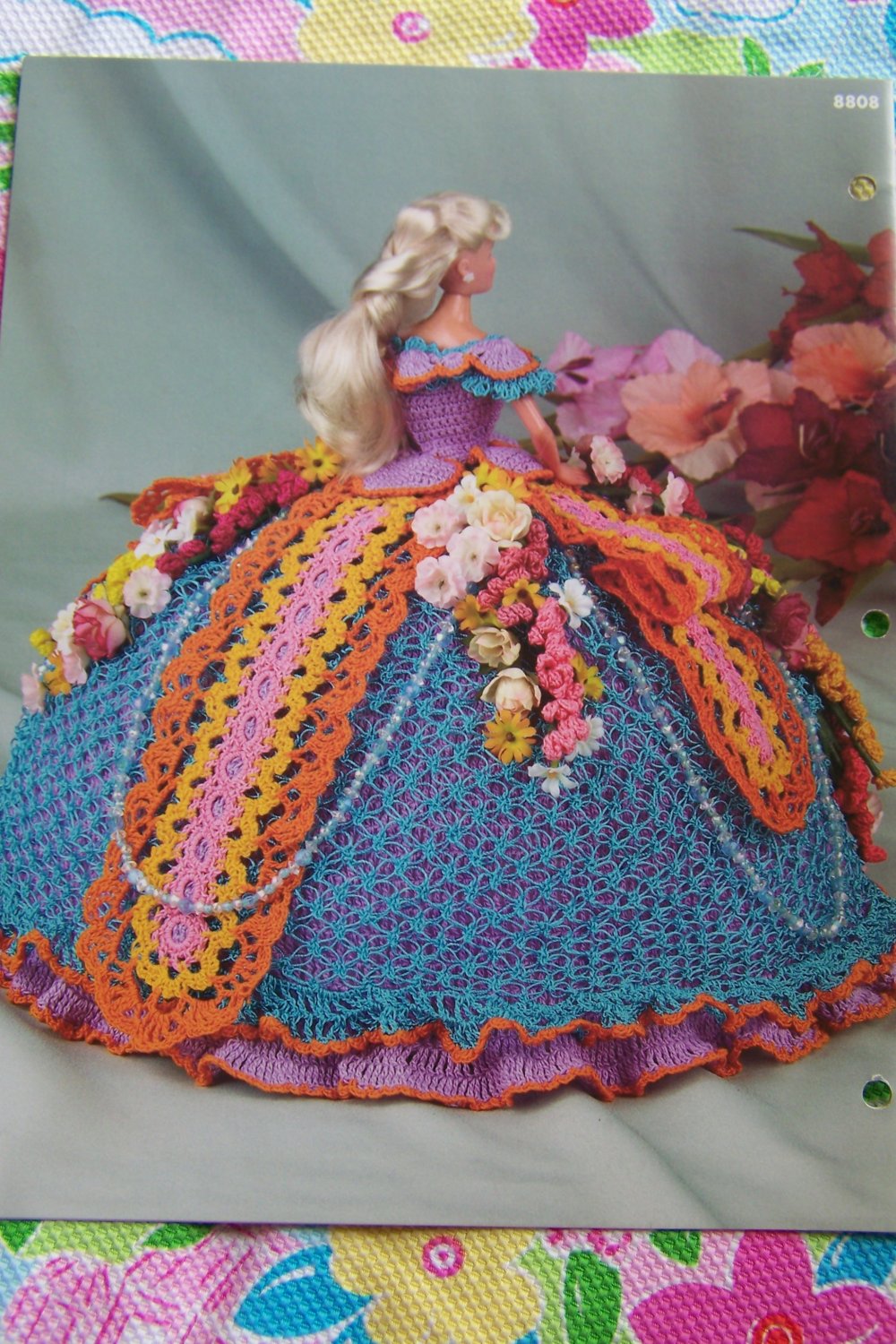 Annie's Attic Crochet Pattern Bed Doll Gown GLADIOLUS Flower Garden