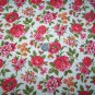 Vintage Barkcloth Cotton Fabric Floral Roses Flowers By The Yard Thurston Lowenstein Material