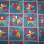 3 3/4 Yards Vintage Cheater Cotton Fabric denim Jeans Patchwork DIY Quilt Top Calico Design