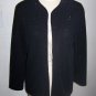 Womens Designer Victor Costa Occasion Jacket Black Sparkle Open Front Long Sleeve Medium