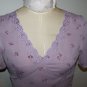 Laura Ashley Maxi Dress Double Layer Sheer Purple Floral Gown Embroidered Scallop V Neck & Hem