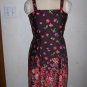 Womens Madison Leigh Sz 12 Sundress Built in Bra Brown w Bright Flowers Coral Orange Pink Dress
