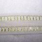 Vintage 1 1/8 Wide Flat Eyelet Lace White & Chartreuse Green Satiny threads