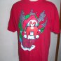 Vintage Red Ugly Christmas T Shirt Yosemite Sam Santa Chimney Blaze Mens Womens Large